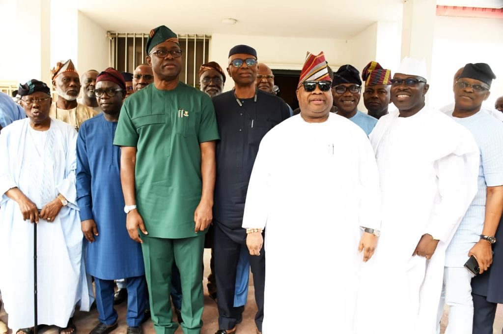 Ondo 2024: Fayose Missing as Makinde, Adeleke, Oyinlola, Mimiko, George, Arapaja Rally Support For Agboola Ajayi