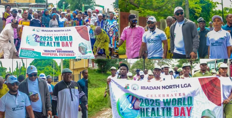 Olufade Leads Ibadan North In Marking 2025 World Health Day With Fitness Walk, Free Medical Services