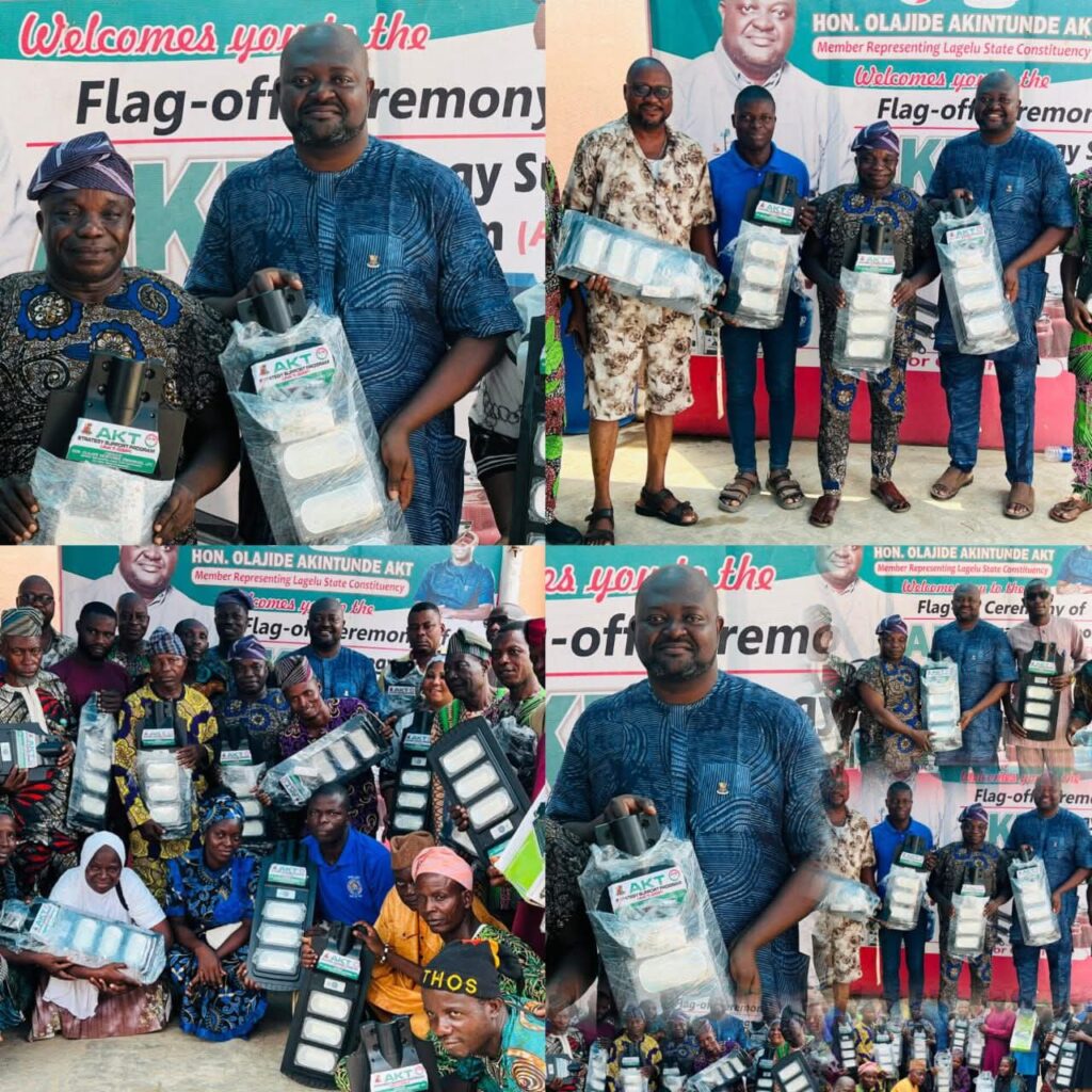 Oyo Lawmaker, AKT Illuminates Igbo Elerin Zone, Distributes Solar Lights Across Six Wards in Lagelu