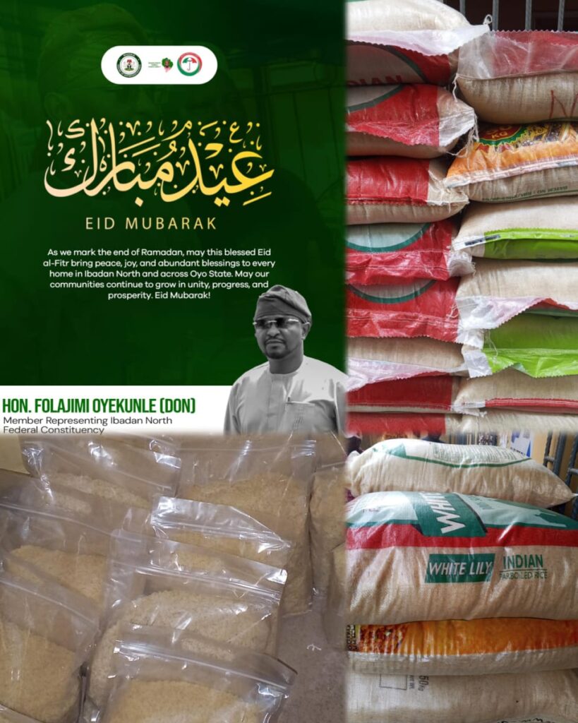 Eid-el-filtri: Ibadan North Reps’ Member, Folajimi, Felicitates Muslims, Donates Food, Cash