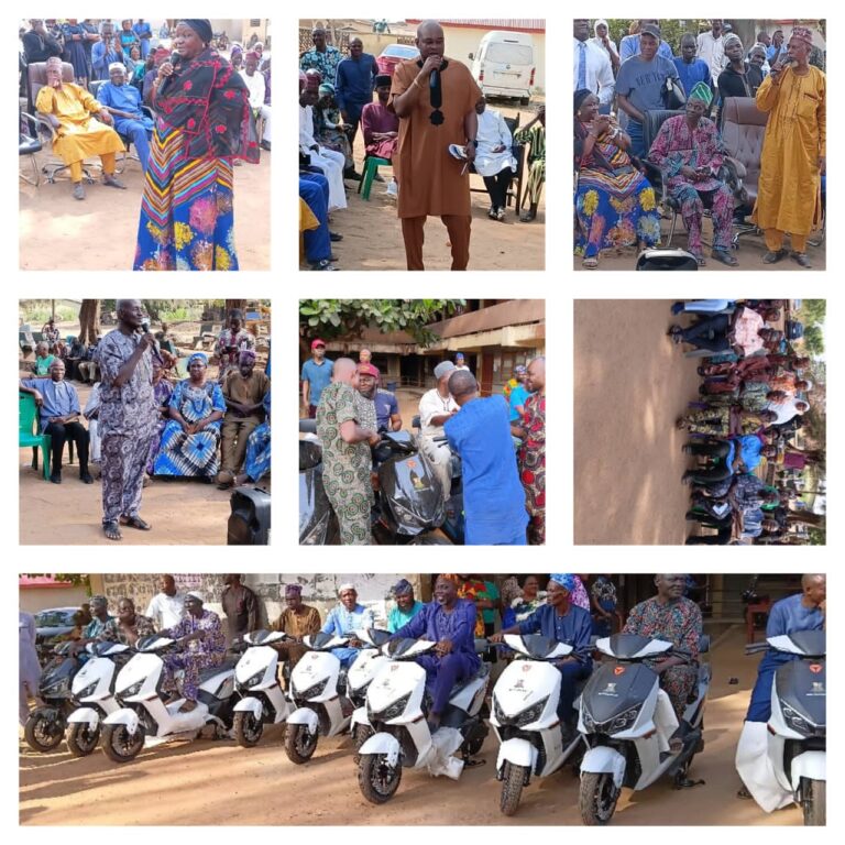 Hon. Oluokun Distributes Electric Motorcycles to Beneficiaries on Behalf of Governor Makinde