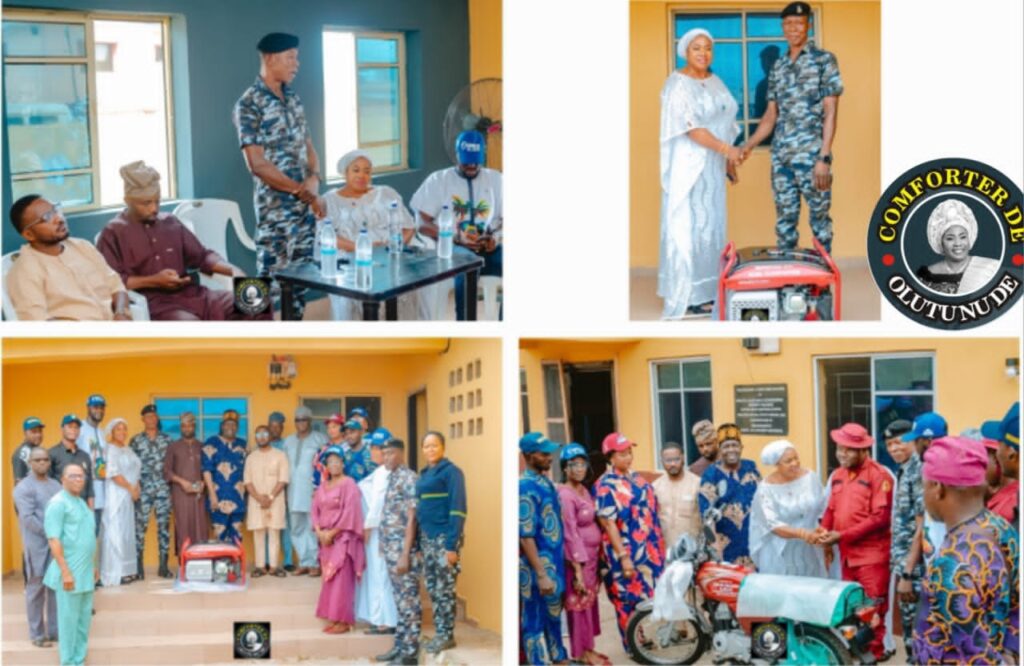 Hon. Comforter Visits Bodija Police Div; Amotekun Office , Donates Generator