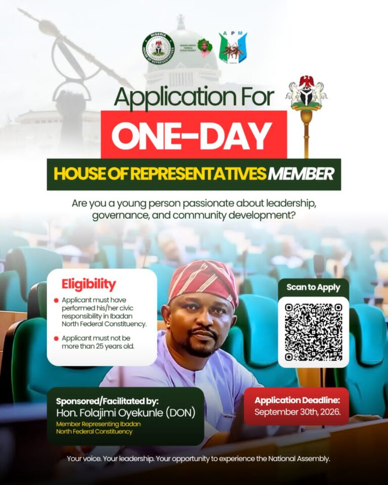 Oyekunle Opens Application for One-Day House of Reps Member for Constituents in Ibadan North