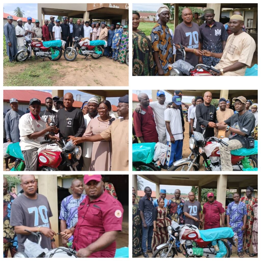Oluokun Strengthens Security, Donates Four Motorcycles to Amotekun, Forest Hunters, Vigilante Groups in Oyo East